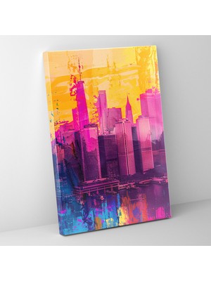 Popcas Pop Art Tarzında Abstrakt Figürler Kanvas Duvar Tablosu