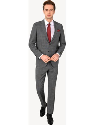 Ysf Erkek Gri Regular Fit Takım Elbise