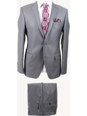Ysf Erkek Gri Slim Fit Takım Elbise