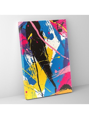Popcas Canlı Abstrakt Desen Pop Art Motifi Dekoratif Kanvas Tablo