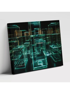 Popcas Blockchain Temalı Modern Tasarım Kanvas Tablo