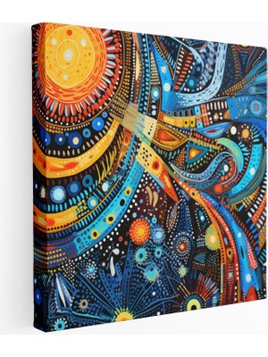 Popcas Aborijinal Modern Sanat Geometrik Desenler Duvar Tablosu