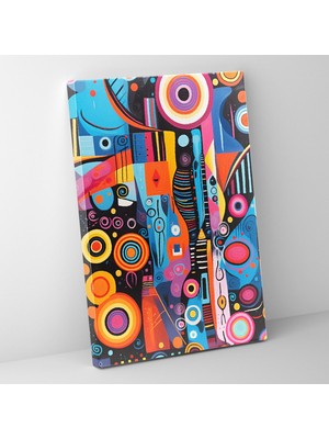 Popcas Çok Renkli Abstrakt Sanat Afro Modern Sanat Temalı Canlı Desenli Dekoratif Kanvas Tablo