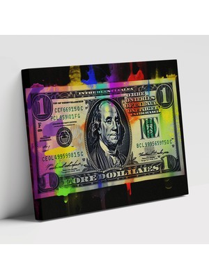 Popcas Canlı Amerikan Doları Modern Sanat Kanvas Duvar Tablosu