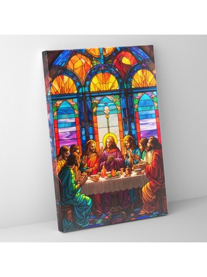 Popcas Kilise Vitray Baskı Kutsal Duvar Tablosu