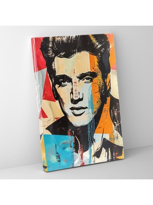 Popcas Elvis Presley Pop Art Motifli Dekoratif Kanvas Tablo