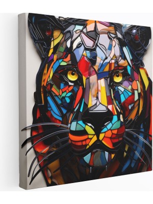 Popcas Sanat Detayı Füzyon Siyah Panter Modern Duvar Tablosu