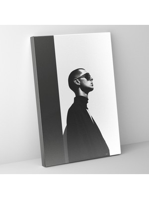 Popcas Minimalist Siyah ve Beyaz Kompozisyon Pop Sanat Desenli Duvar Tablosu