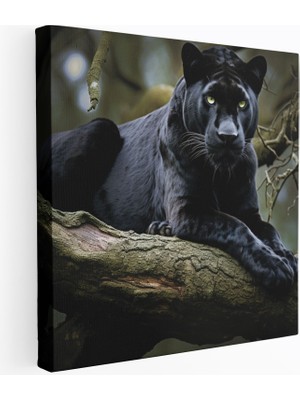 Popcas Siyah Panther Panther Temalı Kanvas Duvar Tablosu