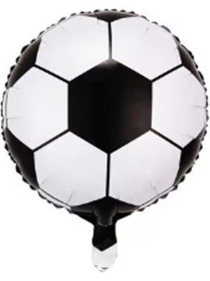 Lotus Party Siyah Beyaz Top Folyo Balon - Taraftar Futbol Topu Folyo Balon
