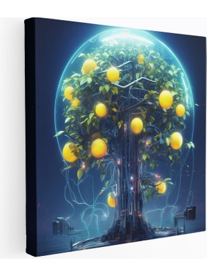 Popcas Gelecek Odaklı Limon Ağacı Limon Ağacı Görselliği Kanvas Duvar Tablosu