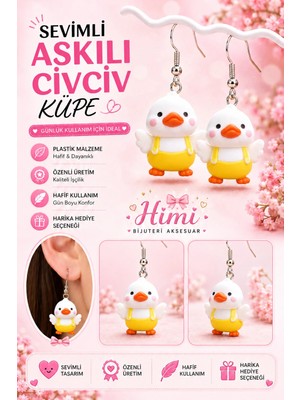 himi bijuteri aksesuar Bahçıvan Civciv Neşeli Sevimli Hayvan Figürlü Plastik Sallantılı Küpeler Hafif Tasarım Günlük Kullanım Bijuteri Çocuk Küpesi