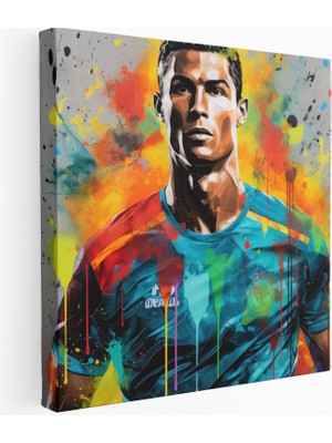 Popcas Modern Sanat Temasıyla Cristiano Ronaldo Kanvas Tablo