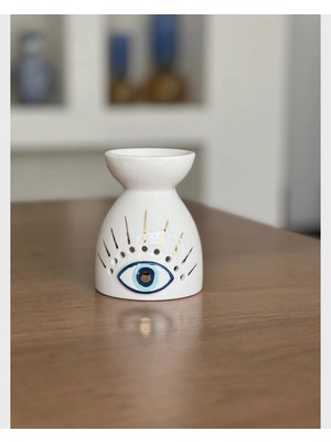 Marys Concept El Yapımı Seramik Nazarlı Buhurdanlık