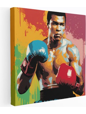 Popcas Muhammed Ali Nostaljik Tarz Boks Temalı Kanvas Duvar Tablosu