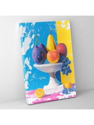 Popcas Pop Art Stil Çiçek Motifleri Geleneksel ve Çağdaş Tarzın Birleşimi Dekoratif Kanvas Tablo