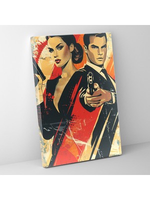 Popcas Nostaljik Sinema Klasikçiliği Geleneksel ve Popart Modern Sanatın Buluşması Dekoratif Kanvas Tablo