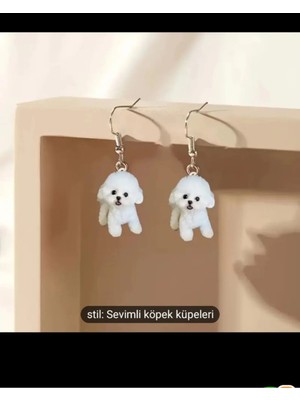 himi bijuteri aksesuar Sevimli Köpekler Plastik Küpe Sevimli Çocuk Küpeleri Neşeli Kız Çocuk Küpesi Figürlü Kız Çocuk Küpesi