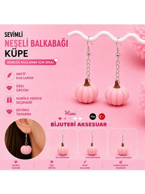 himi bijuteri aksesuar Neşeli Sebzeler Figürlü Kabak Plastik Sallantılı Küpe Hafif Tasarım Günlük Kullanım Bijuteri Çocuk Küpesi