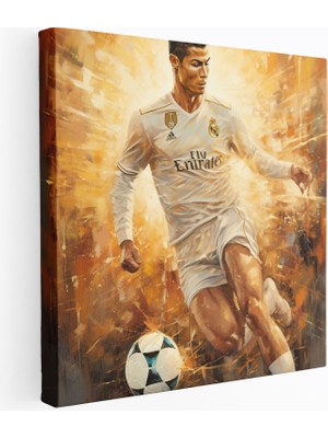 Popcas Cristiano Ronaldo Motifli Sanatı Dekoratif Kanvas Tablo