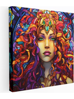 Popcas Göksel Vitray Baskısı Medusa'nın Duvar Tablosu