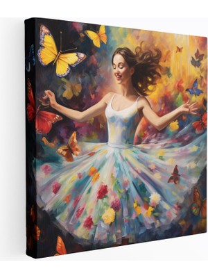 Popcas Balerin Temalı Masalsı ve Neşeli Modern Sanat Kanvas Tablo