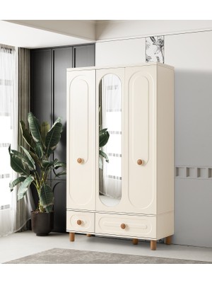 Erezoğulları Mobilya Perla 3 Kapaklı %100 Mdf Elbise Dolabı Gardrop 117X54X212