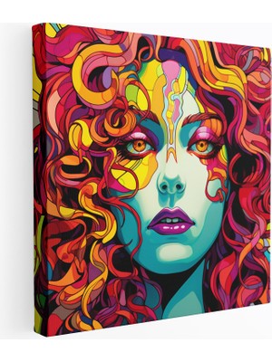 Popcas Medusa'nın Pop Sanat Macerası Enerji ve Canlı Renkler Duvar Tablosu