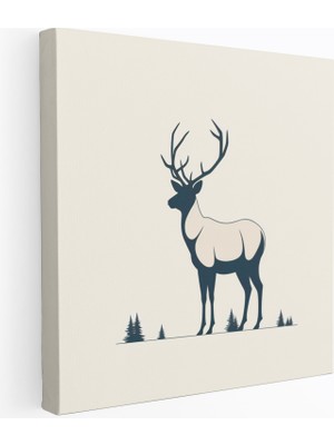 Popcas Siluet Geyik Modern Sanat ve Minimalist Tasarım Duvar Tablosu