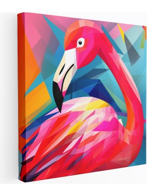 Popcas Geometrik Flamingo Flamingo Temalı Kanvas Duvar Tablosu
