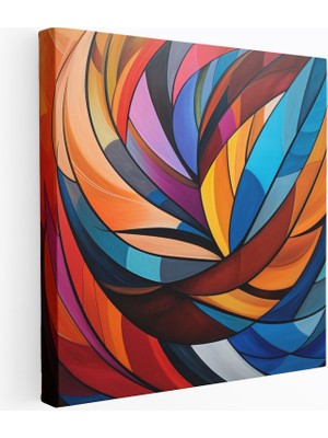 Popcas Geometrik Tüy Modern Sanat Canlı Renkler Duvar Tablosu