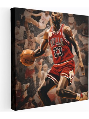 Popcas Michael Jordan Fotoğraf Montajı ile Unutulmaz Anlar Modern Sanat Motifli Dekoratif Kanvas Tablo