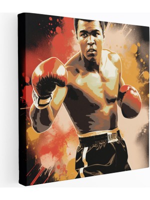Popcas Muhammad Ali Retro Eski Poster Tasarım Sanat Dekoratif Kanvas Tablo
