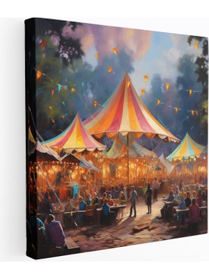 Popcas Yağlı Boya Bohem Rhapsody Bohem Müzik Festivali Desenli Dekoratif Kanvas Tablo