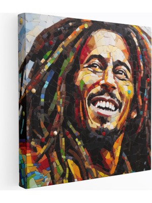 Popcas Mozaik Portre Reggae Müzisyeni Temalı Modern Sanat Duvar Tablosu
