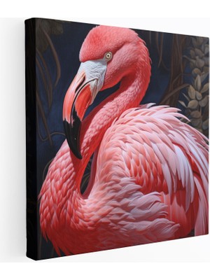 Popcas Gerçekçi Flamingo Temalı Modern Sanat Doğa Manzarası Dekoratif Kanvas Tablo