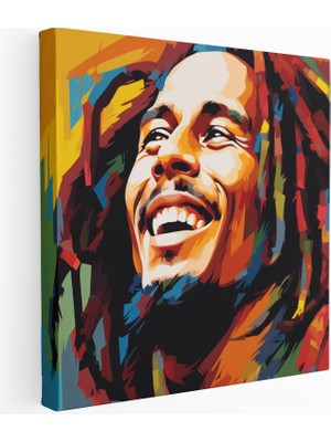 Popcas Reggae Müzisyeni Portre Pop Art Tarzı Modern Sanat Objeleri Kanvas Tablo
