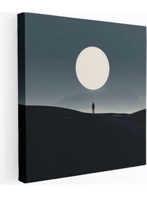 Popcas Gece Yarısı Minimalist Modern Sanat Temalı Kanvas Duvar Tablosu