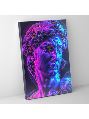 Popcas Neon Yunan Klasikizm ile Pop Sanatının Uyumu Kanvas Tablo
