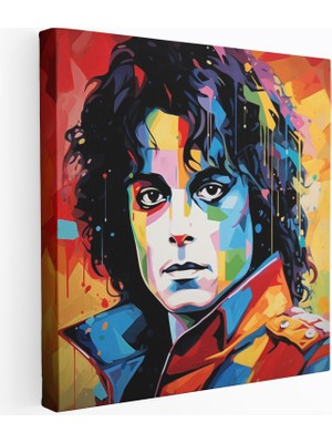 Popcas Micheal Jackson Motifli Pop Kralı Pop Sanat Portresi Duvar Tablosu