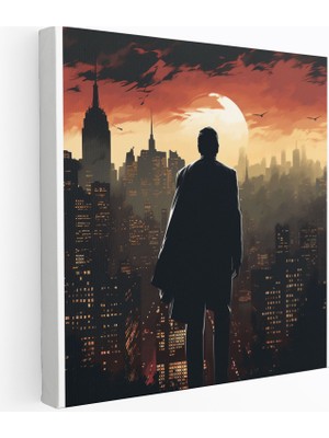 Popcas Film Noir Motifli Güçlü Poz ile Klasik Film Posteri Duvar Tablosu