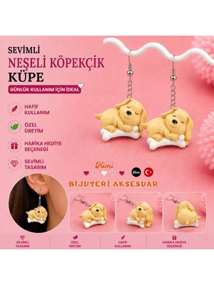 himi bijuteri aksesuar Neşeli Kemikli Köpek Hayvan Figürlü Plastik Sallantılı Küpe Hafif Tasarım Günlük Kullanım Bijuteri Çocuk Küpesi