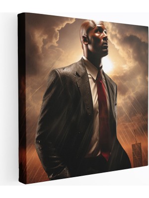 Popcas Michael Jordan Karı Medya Yaratımı Fotoğrafçılık Motifli Tasarım Duvar Tablosu