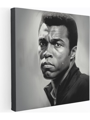 Popcas Muhammad Ali Gerçekçi Portre Muhammed Ali Figürü Kanvas Tablo