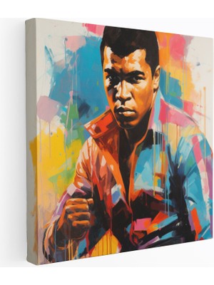 Popcas Muhammad Ali Temalı Kanvas Duvar Tablosu