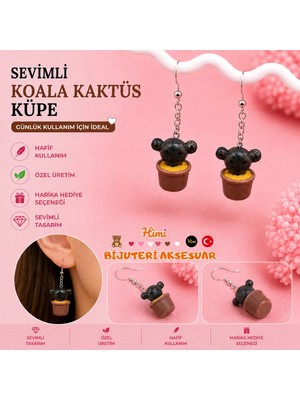 himi bijuteri aksesuar Sevimli Kaktüsler Kaktüs Figürlü Plastik Sallantılı Küpe Hafif Tasarım Günlük Kullanım Bijuteri Çocuk Küpesi