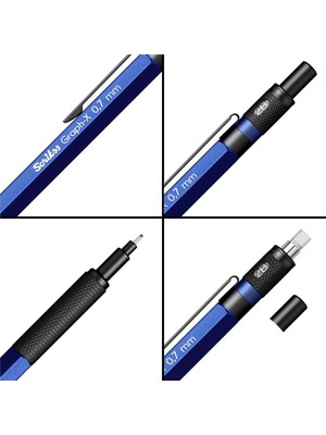 Scrikss Versatil Kalem Graph-X Metal Renkler 0.7 mm Mavi