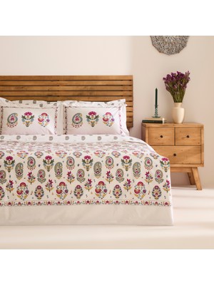 Karaca Home Elvaris %100 Pamuk Çift Kişilik Nevresim Takımı Pembe