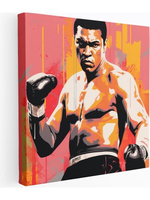 Popcas Muhammad Ali Pop Art Renkli Figürler ile Canlanan Stil Duvar Tablosu
