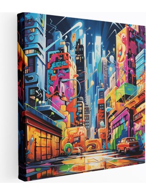 Popcas Abstrakt Graffiti Sanatı Kentsel Arka Planı ile Goodfellas Temalı Tasarım Duvar Tablosu